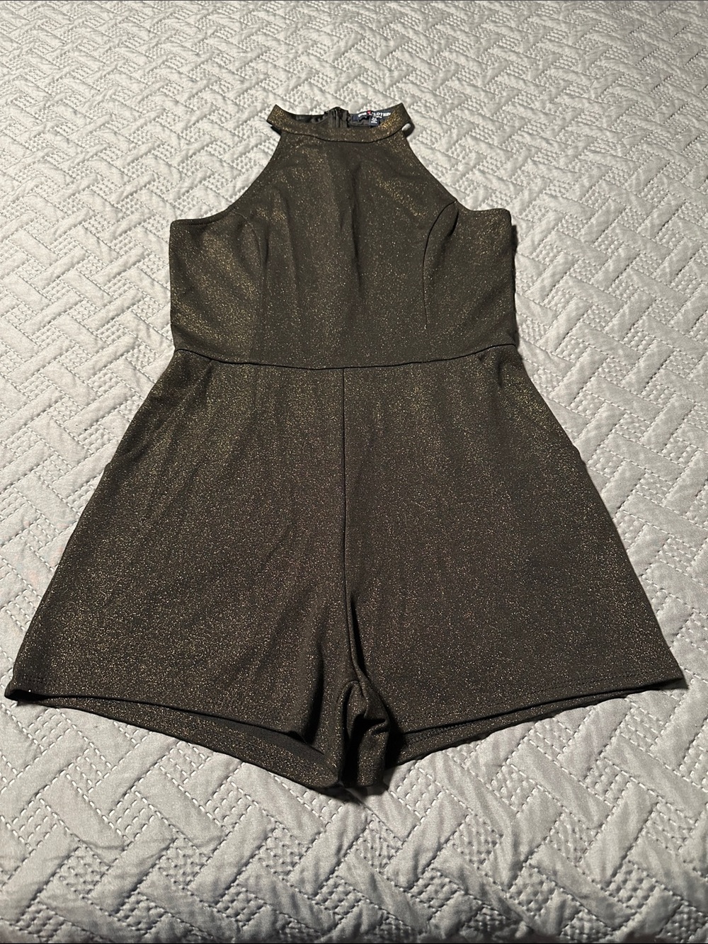 One Clothing Sparkling High-Neck Black Romper, EUC (Looks New), Size Medium